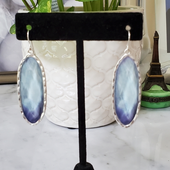 Carol dauplaise Earrings Blue Glass - Picture 1 of 5